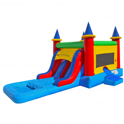 Dual Lane Slide and Castle Bounce House Combo Dry
