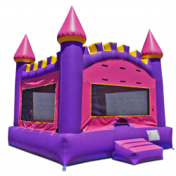 31 1699309855 Arched Pink Castle Bounce House