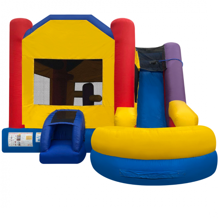 6 in 1 Classic Castle Combo Water Slide with pool