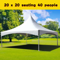 20 x 20 High Peak Frame Tent- White