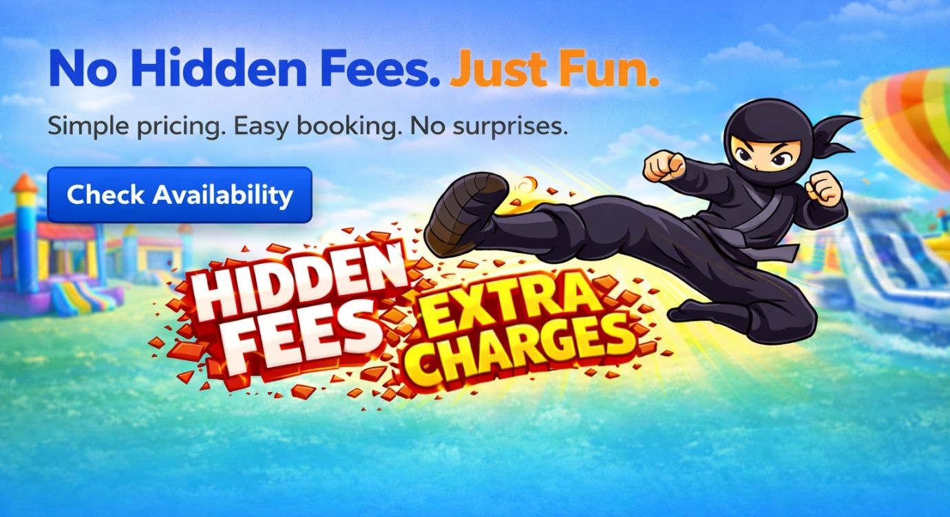 no hidden fees ninja bounce house - hero